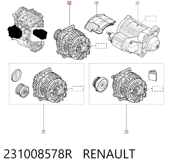 Alternator 231008578R Renault (RVI)