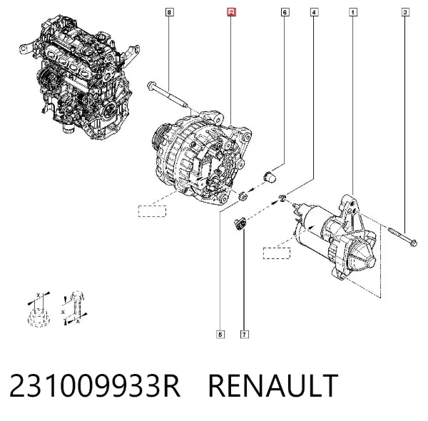 Alternator 231009933R Renault (RVI)