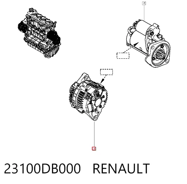 Alternator 23100DB000 Renault (RVI)