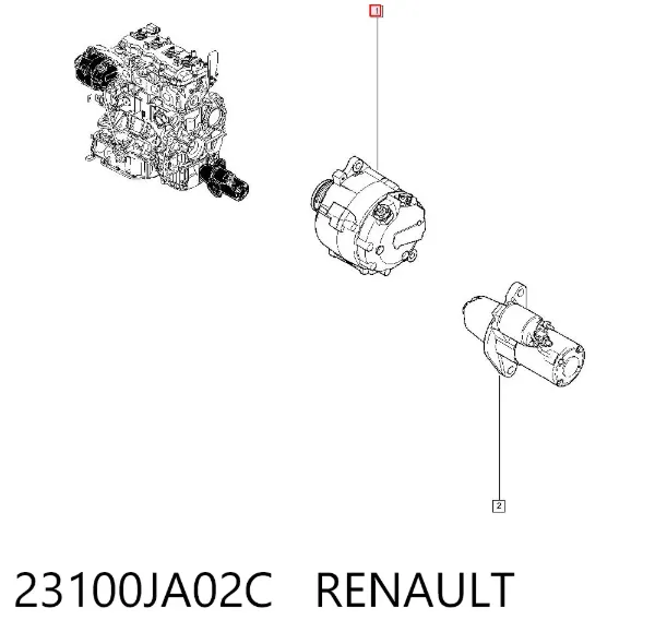 Alternator 23100JA02C Renault (RVI)