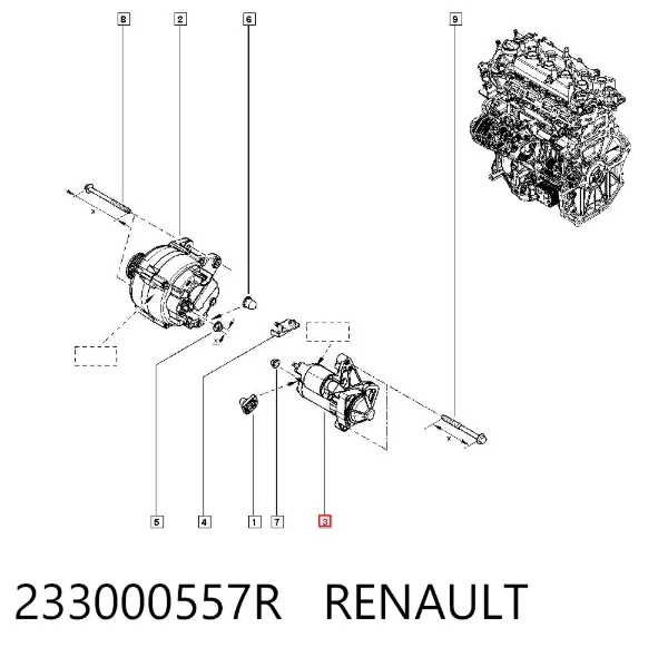 Rozrusznik 233000557R Renault (RVI)