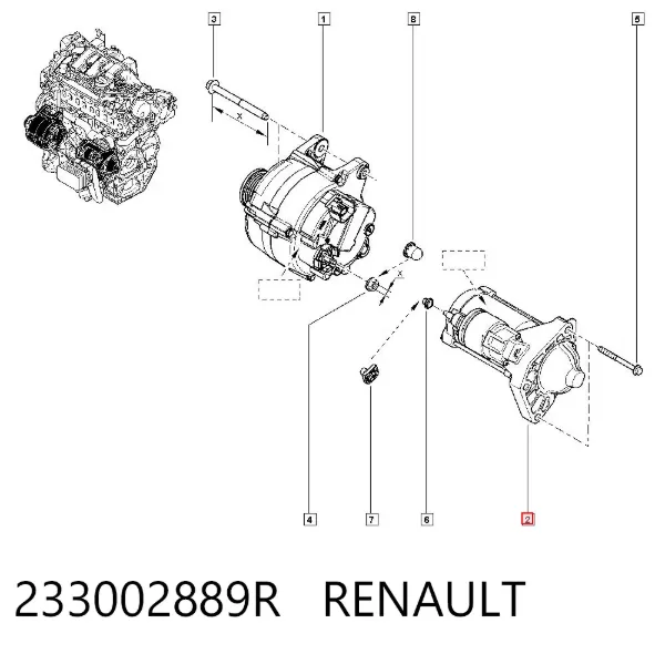 Rozrusznik 233002889R Renault (RVI)