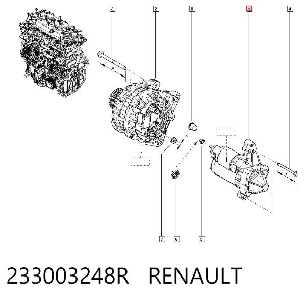 Rozrusznik 233003248R Renault (RVI)