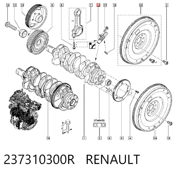 Czujnik położenia wału korbowego 237310300R Renault (RVI)