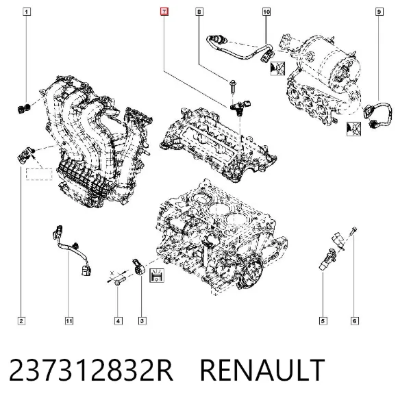 Czujnik położenia wałka rozrządu 237312832R Renault (RVI)