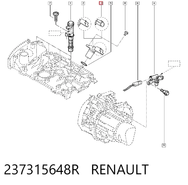 Czujnik położenia wałka rozrządu 237315648R Renault (RVI)