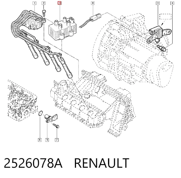 Cewka zapłonowa 2526078A Renault (RVI)