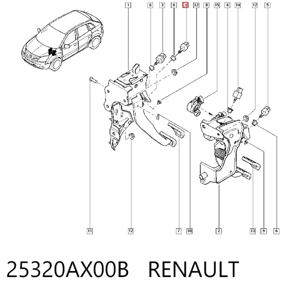 Czujnik włącznika świała stop 25320AX00B Renault (RVI)