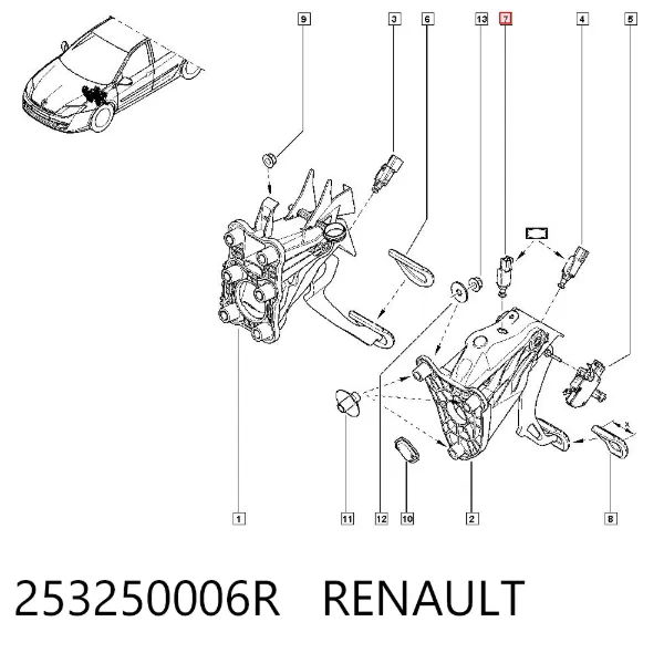 Czujnik włączania sprzęgła 253250006R Renault (RVI)