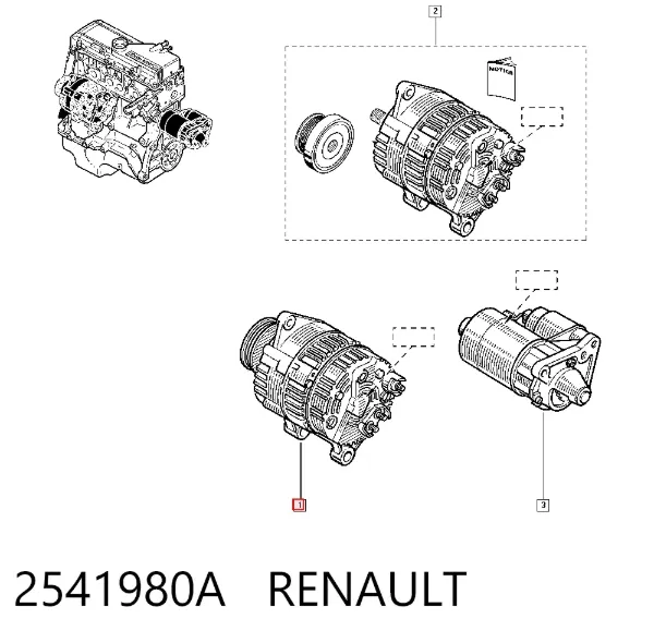 Alternator 2541980A Renault (RVI)