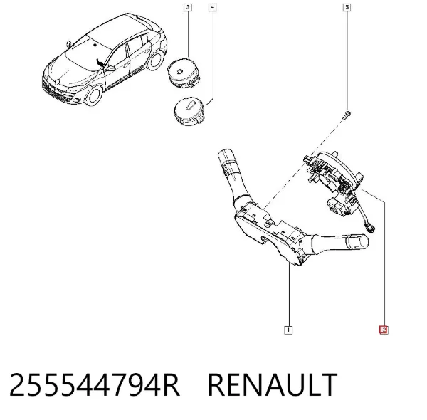 Pierścień kontaktowy AIRBAG, taśma kierownicy 255544794R Renault (RVI)