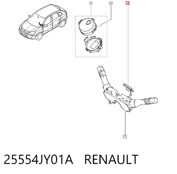 Pierścień kontaktowy AIRBAG, taśma kierownicy 25554JY01A Renault (RVI)