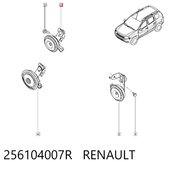 Sygnał dźwiękowy (klakson) 256104007R Renault (RVI)