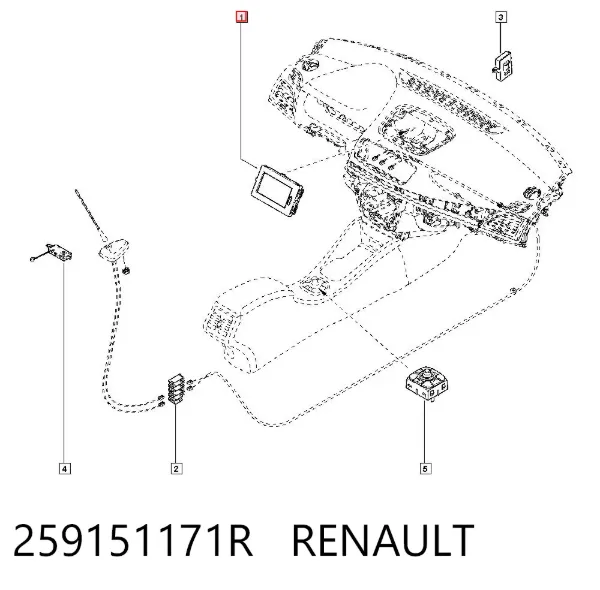 Wyświetlacz wielofunkcyjny 259151171R Renault (RVI)