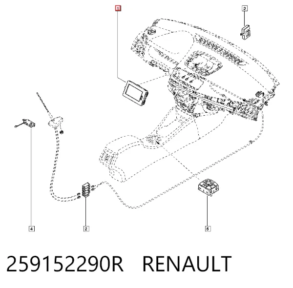 Wyświetlacz wielofunkcyjny 259152290R Renault (RVI)