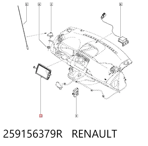 Wyświetlacz wielofunkcyjny 259156379R Renault (RVI)