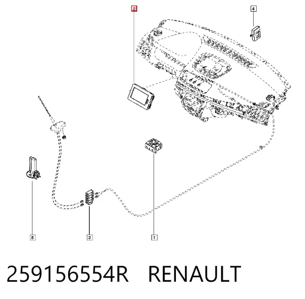 Wyświetlacz wielofunkcyjny 259156554R Renault (RVI)