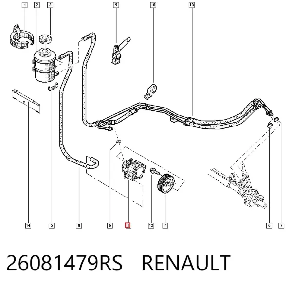 Pompa wspomagania hydraulicznego kierownicy 26081479RS Renault (RVI)