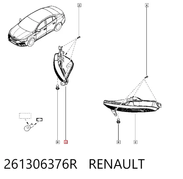 Kierunkowskaz prawy 261306376R Renault (RVI)