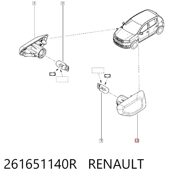 Powtarzacz kierunkowskazu na błotniku lewy 261651140R Renault (RVI)