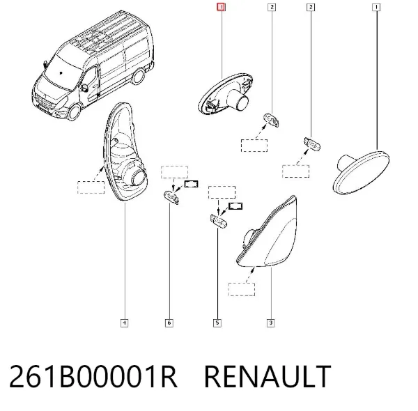 Lampa pozycyjna (kierunkowskaz) 261B00001R Renault (RVI)