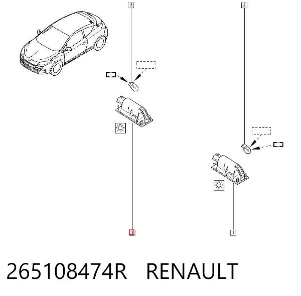 Lampa oświetlenia tylnej tablicy rejestracyjnej 265108474R Renault (RVI)