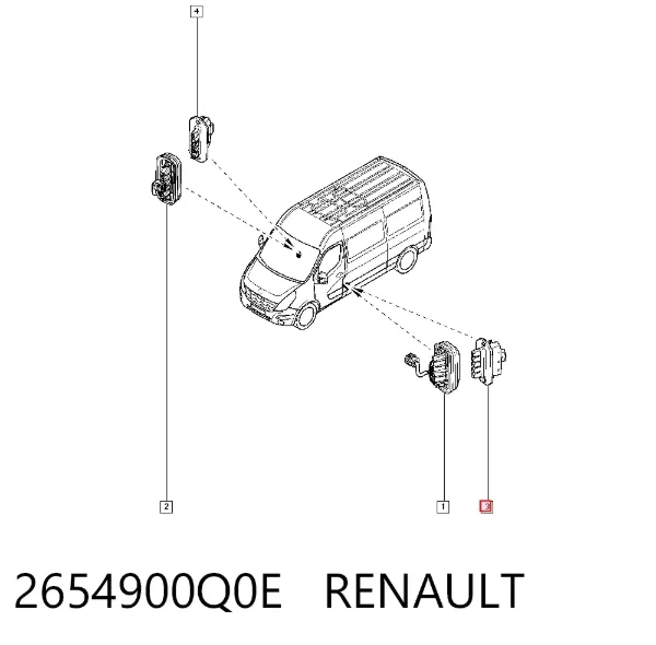 Czujnik zamykania drzwi (wyłącznik krańcowy) 2654900Q0E Renault (RVI)
