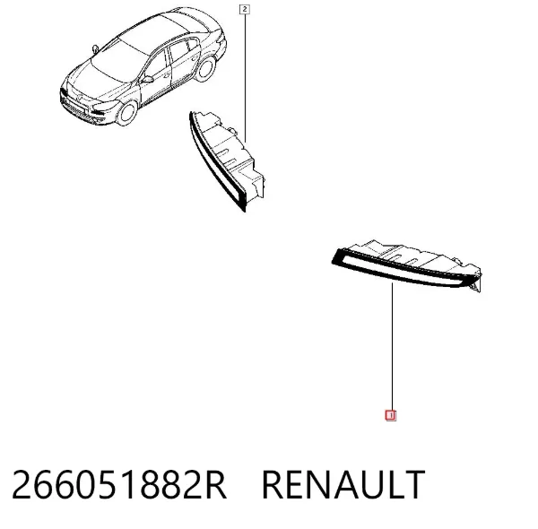 Reflektor do jazdy dziennej lewy 266051882R Renault (RVI)
