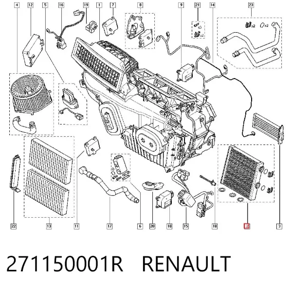 Chłodnica nagrzewnicy (ogrzewacza) 271150001R Renault (RVI)