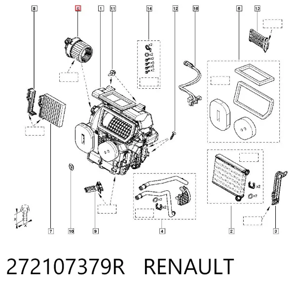 Silniczek wentylatora nagrzewnicy (ogrzewacza wnętrza) 272107379R Renault (RVI)