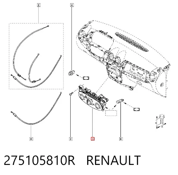 Sterownik trybów ogrzewania/klimatyzacji 275105810R Renault (RVI)