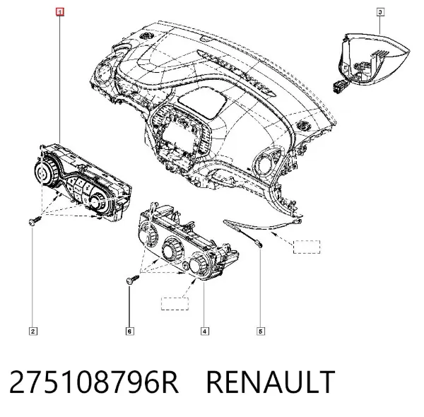 Sterownik trybów ogrzewania/klimatyzacji 275108796R Renault (RVI)