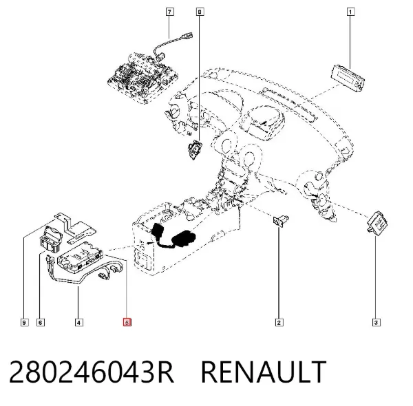 Blok sterowania multimedialny 280246043R Renault (RVI)