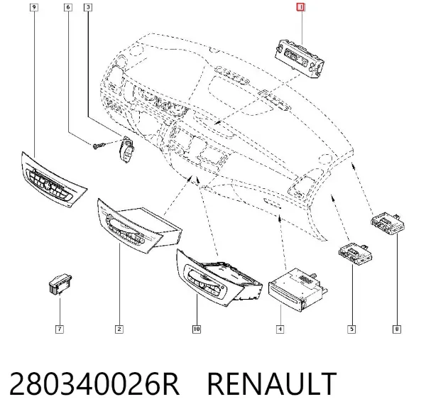 Wyświetlacz wielofunkcyjny 280340026R Renault (RVI)