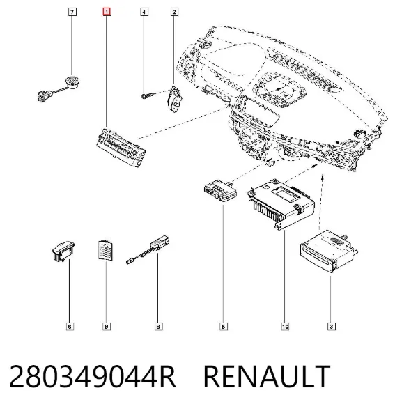 Wyświetlacz wielofunkcyjny 280349044R Renault (RVI)