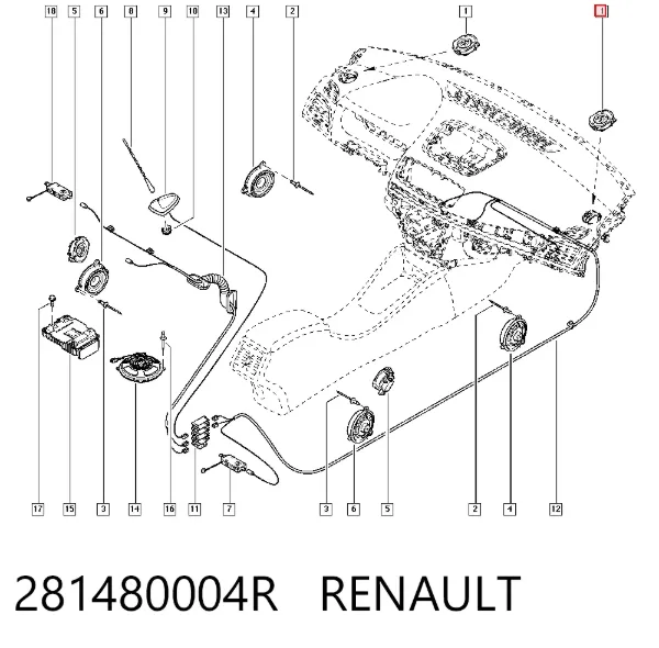 Głośnik "torpedo" 281480004R Renault (RVI)