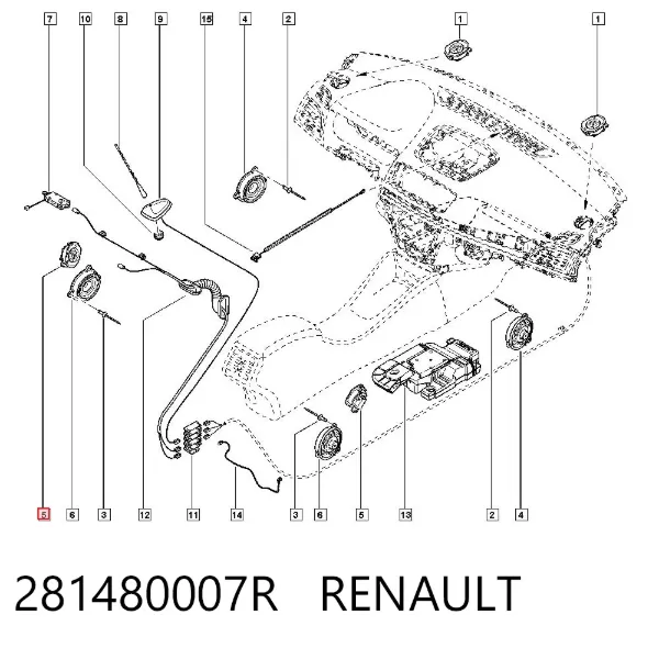 Głośnik "torpedo" 281480007R Renault (RVI)