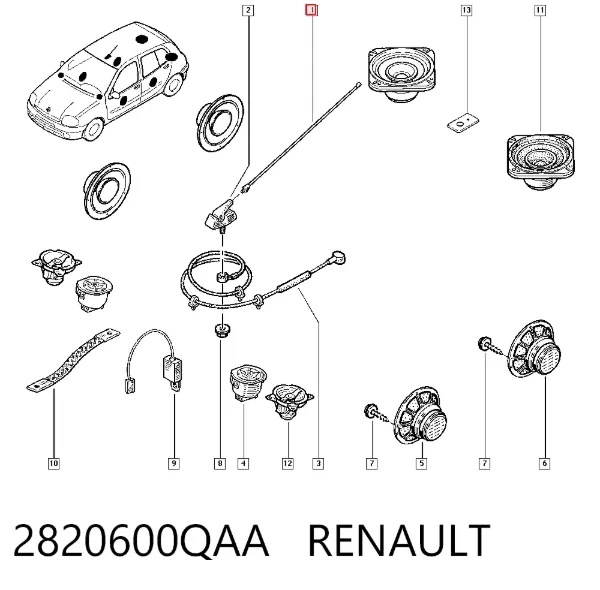 Pręt anteny 2820600QAA Renault (RVI)
