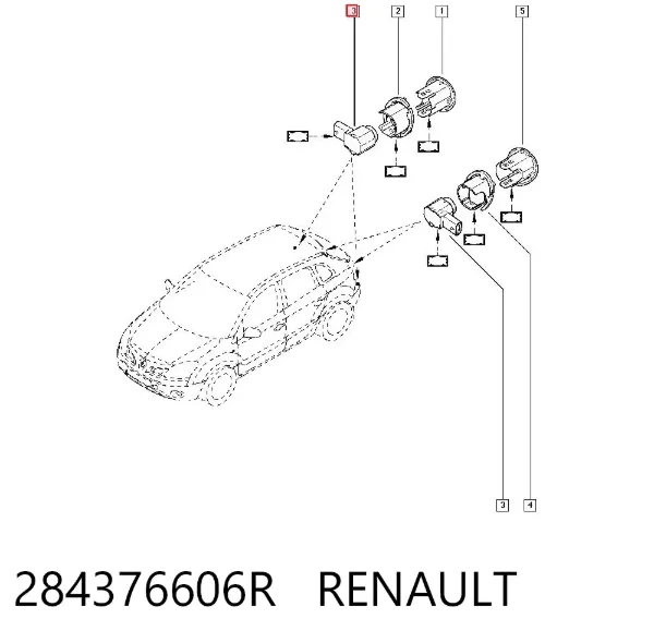 Czujnik parkowania przedni/tylny środkowy 284376606R Renault (RVI)