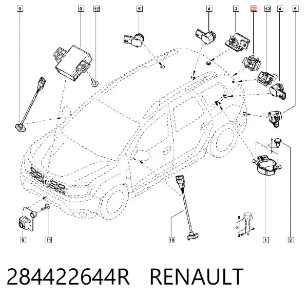 Kamera systemu zapewnienia widoczności 284422644R Renault (RVI)