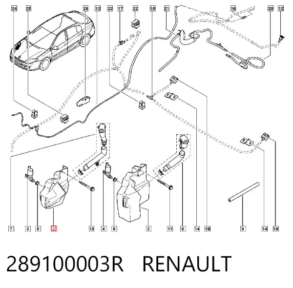 Zbiorniczek spryskiwacza szyb Renault Laguna III