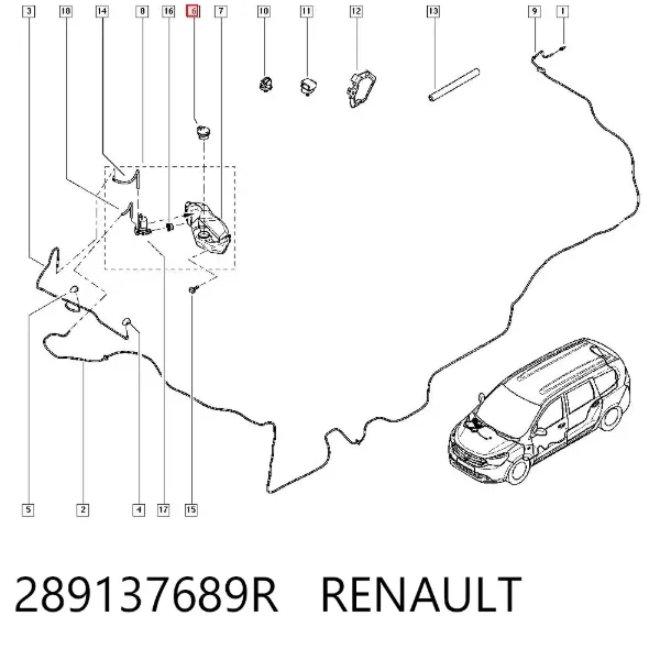 Korek zbiornika spryskiwacza 289137689R Renault (RVI)