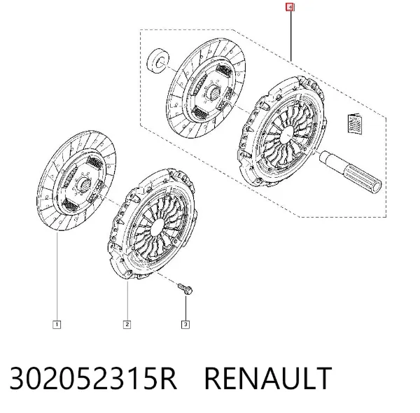 Zestaw sprzęgła (3 części) 302052315R Renault (RVI)