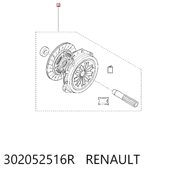 Zestaw sprzęgła (3 części) 302052516R Renault (RVI)