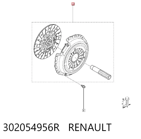 Zestaw sprzęgła (3 części) 302054956R Renault (RVI)