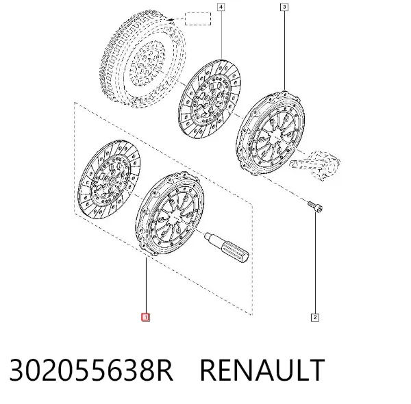 Zestaw sprzęgła (3 części) 302055638R Renault (RVI)