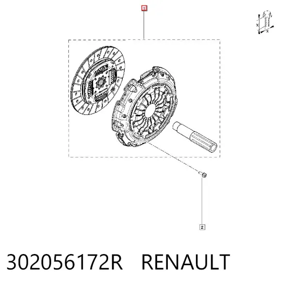 Zestaw sprzęgła (3 części) 302056172R Renault (RVI)