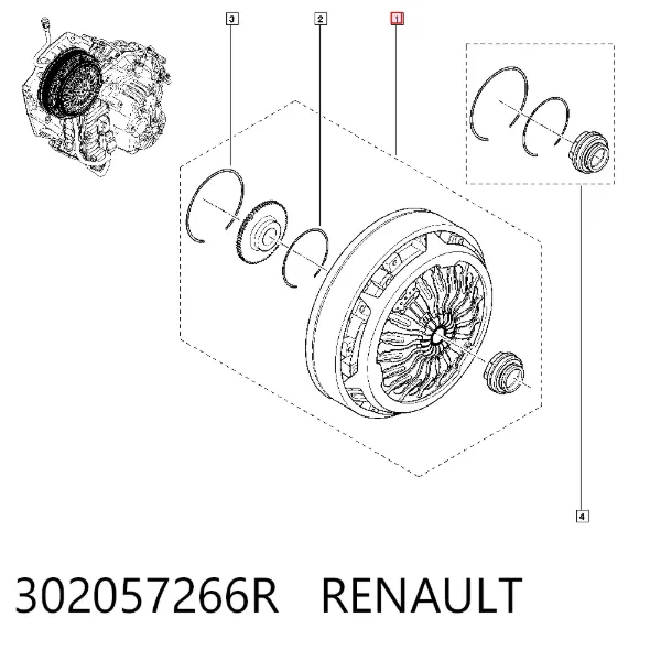 Zestaw sprzęgła (3 części) 302057266R Renault (RVI)