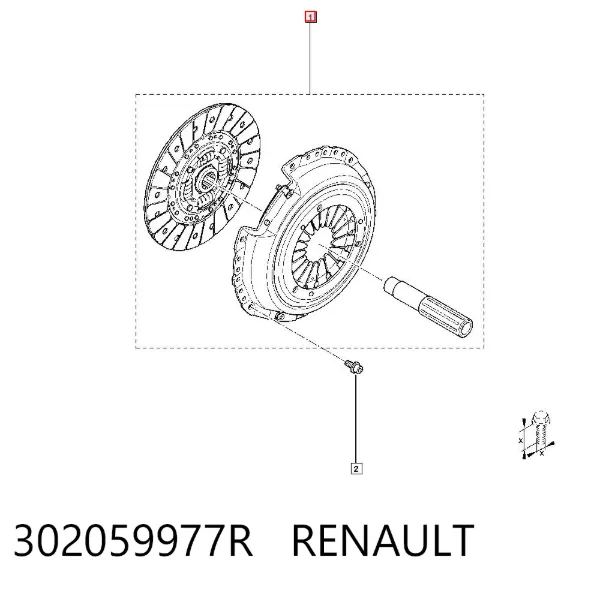 Zestaw sprzęgła (3 części) 302059977R Renault (RVI)