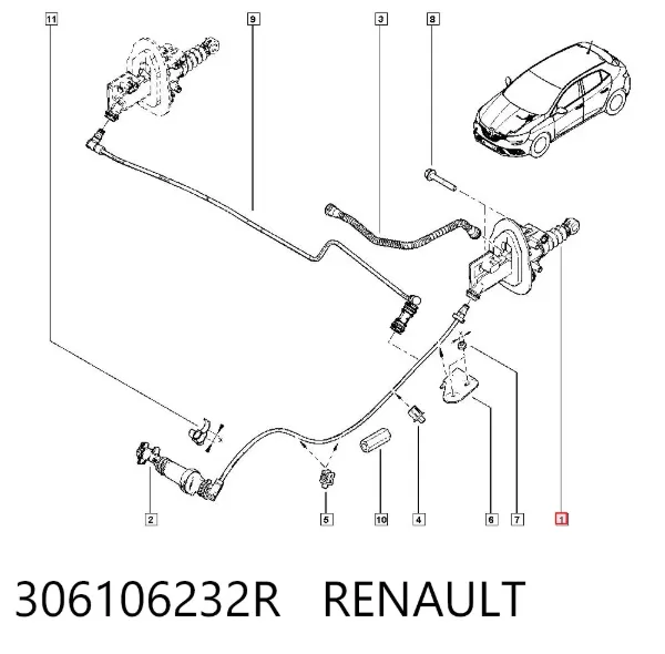 Cylinder sprzęgła główny Renault Megane IV